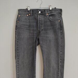 Levi's Premium 501 Original Fit Selvedge Men's Jeans, Gray (Black Ash), 33"x32"